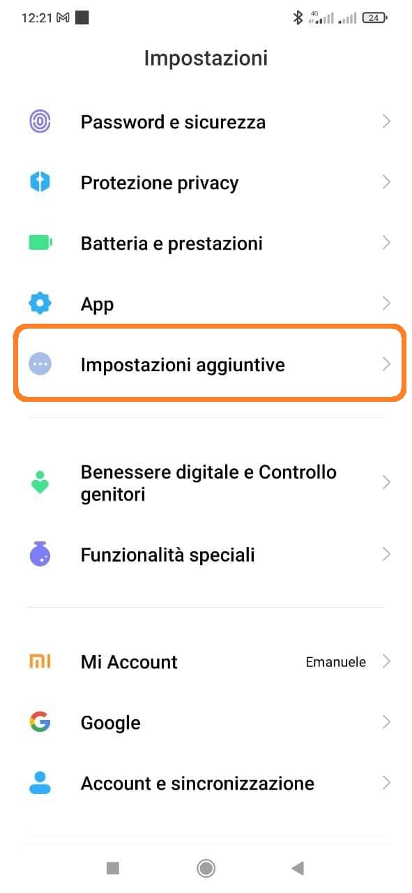 opzioni sviluppatore