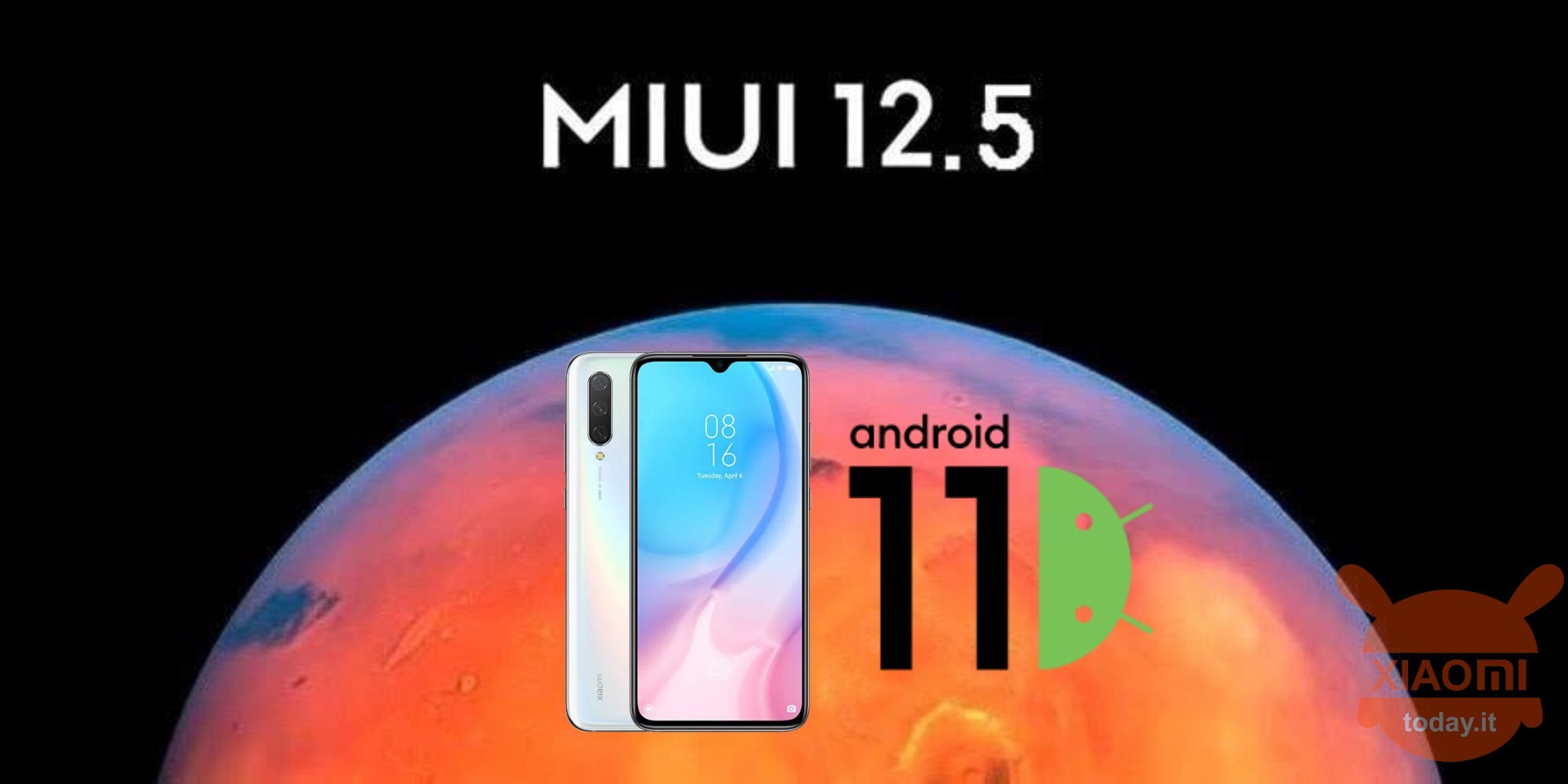 xiaomi mi 9 lite is bijgewerkt naar miui 12.5 en Android 11 italië