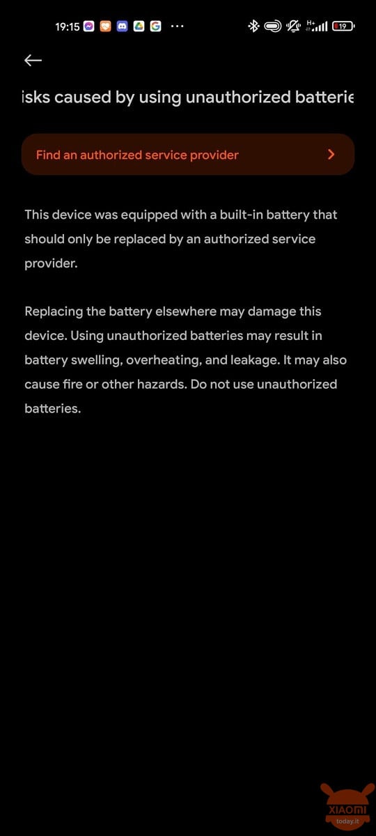 xiaomi avvertirà quando la batteria di terze parti è installata sugli smartphone