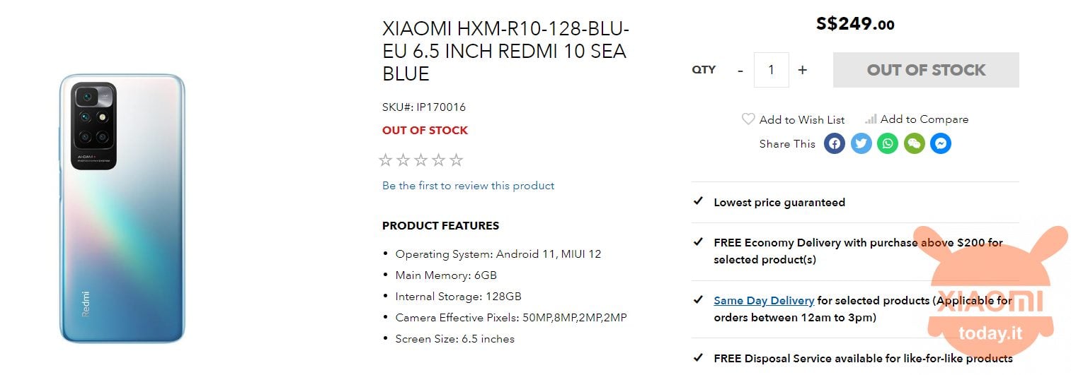 redmi 10: emergono foto con specifiche complete, prezzo e data di uscita