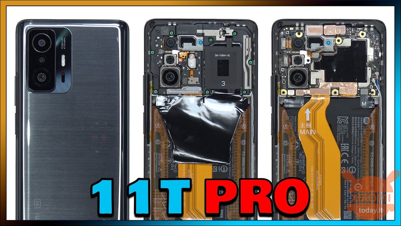 Xiaomi 11T Pro completamente a nudo nel primo video teardown