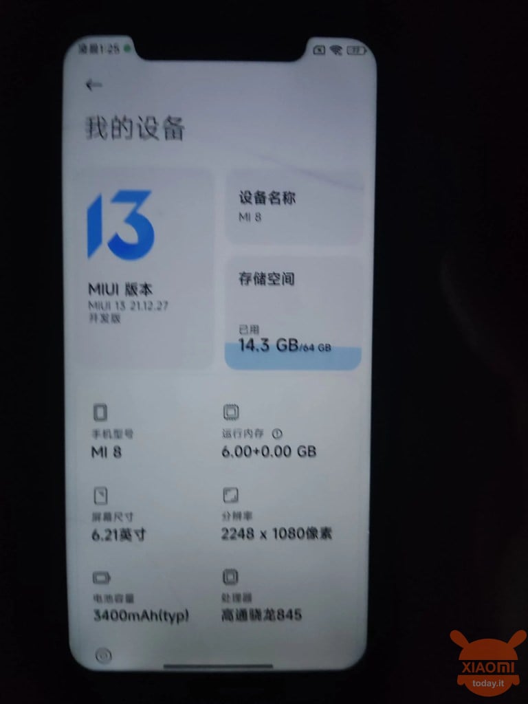 miui 13 vient à xiaomi mi 8