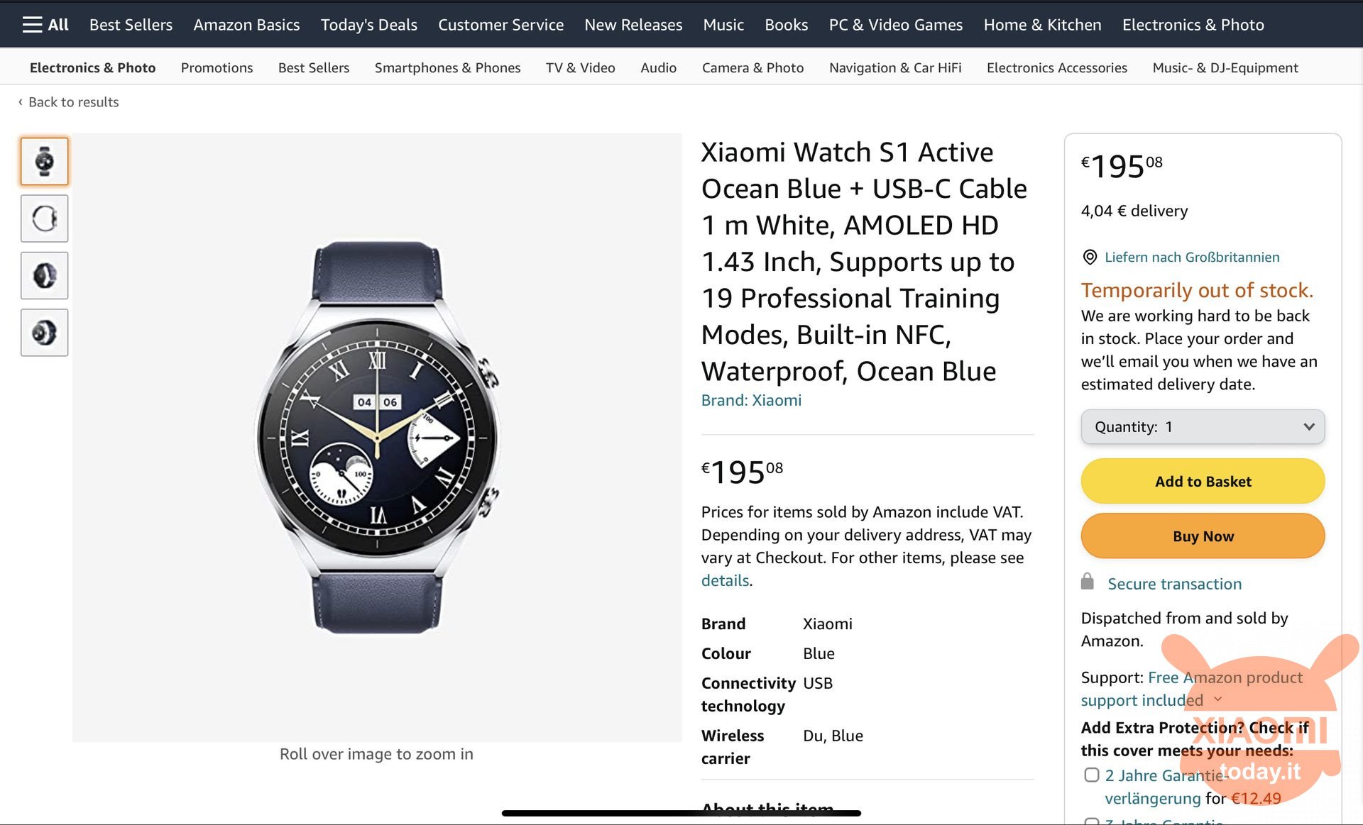 xiaomi watch s1 active su amazon: prezzo, specifiche, design
