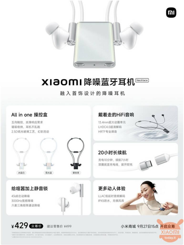 Xiaomi Bluetooth Noise Cancelling Headset Necklace