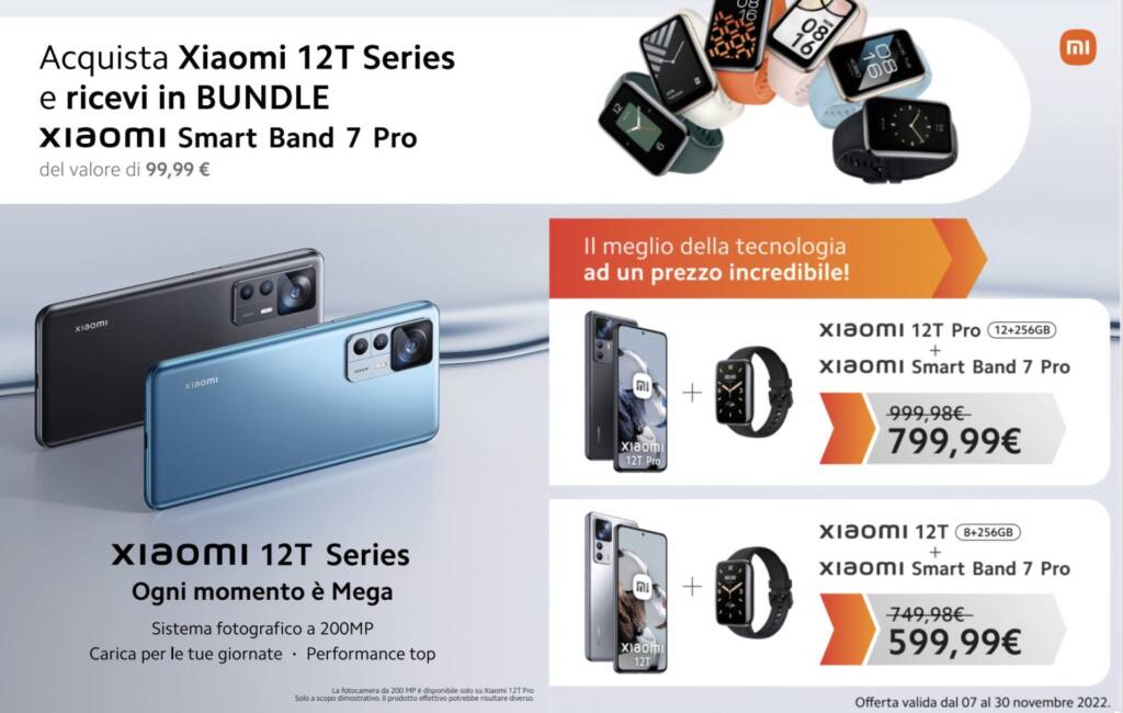 Acquista Xiaomi 12T Series e ricevi in BUNDLE
XIaOMI Smart Band 7 Pro