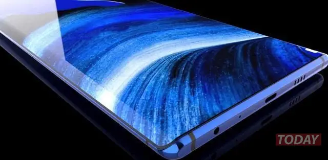 render smartphone oppo with waterfall display