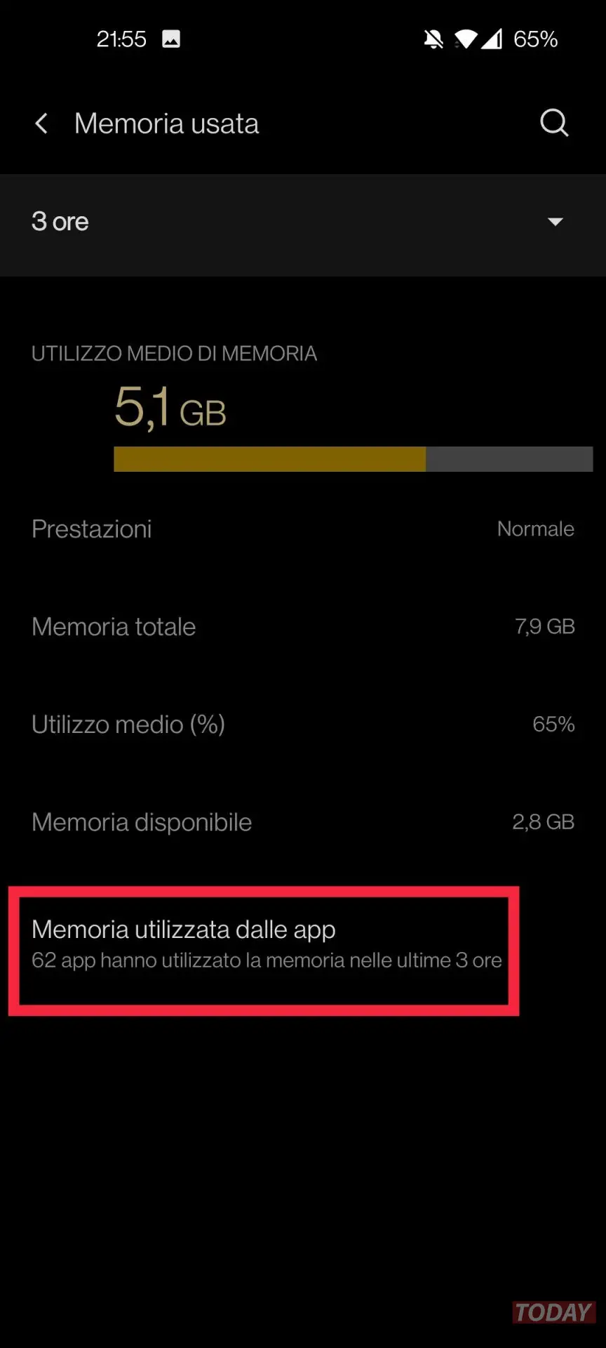 Come sapere quali app utilizzano più RAM su Android 