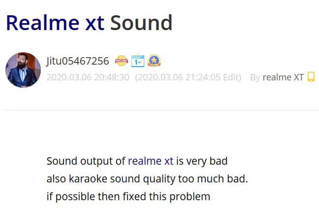 realme xt problemi audio android 10