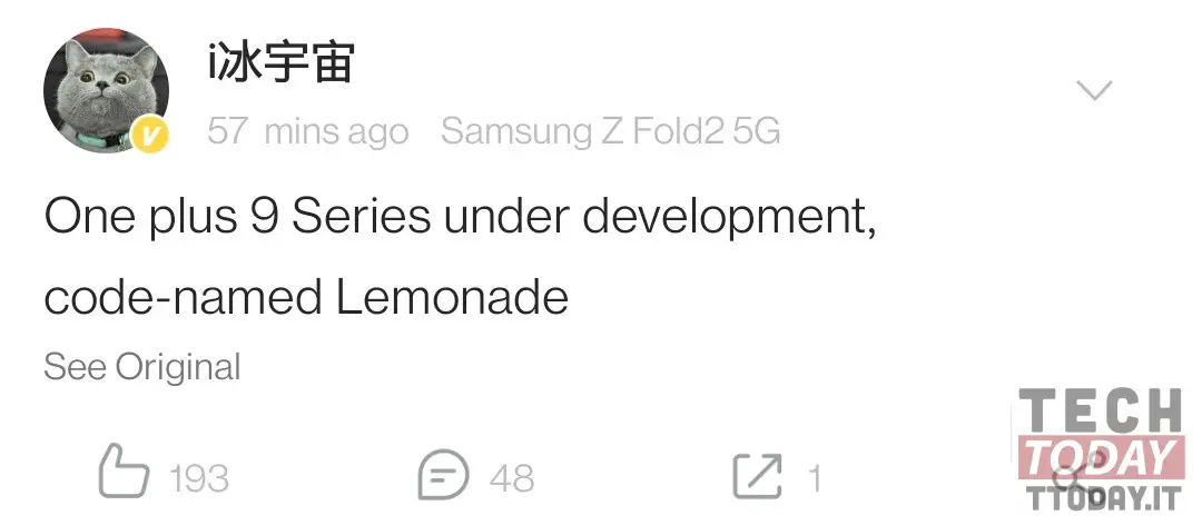 lemonade sarà il nome in codice di oneplus 9