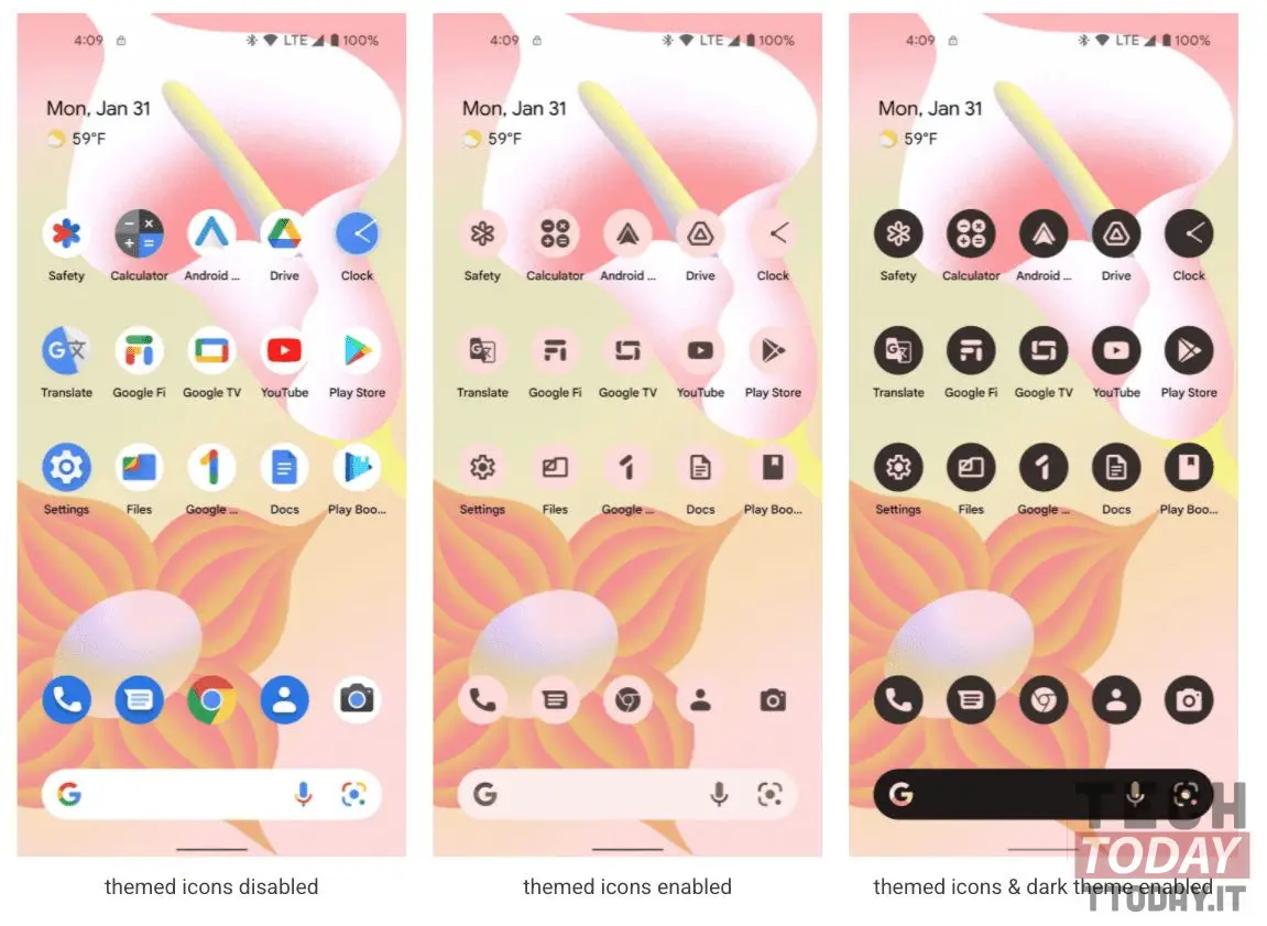 android 13: temi icone