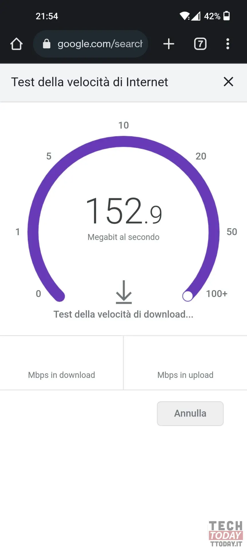 come fare speed test su smartphone con chrome