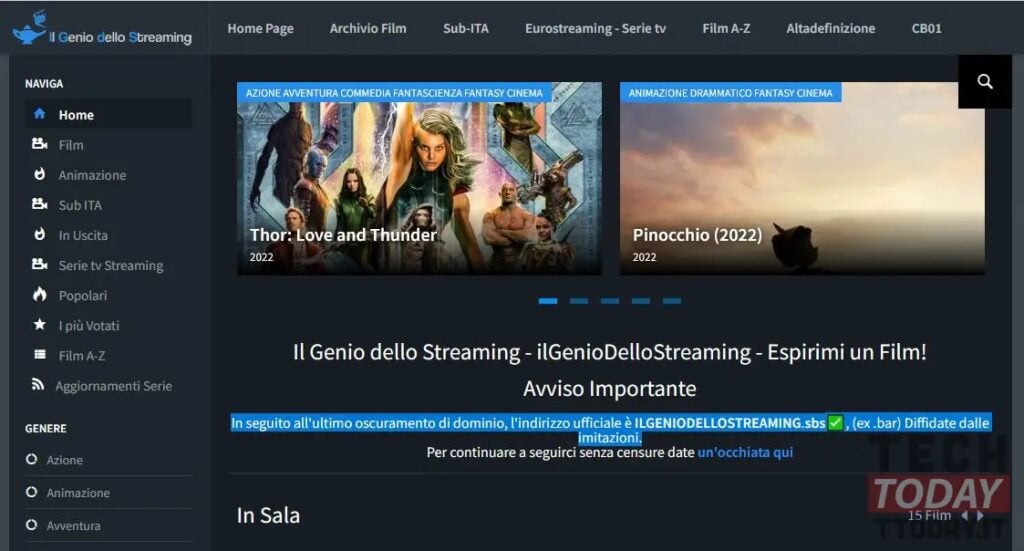 Il Genio dello Streaming nuovo sito, indirizzo e link