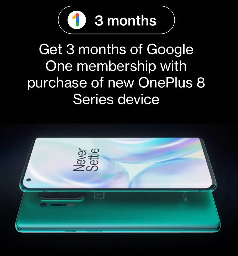 oneplus 8 google one abbonamento gratis