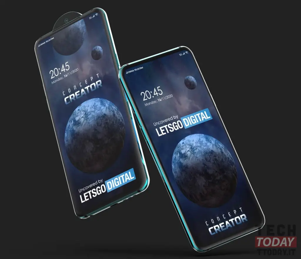 Oppo designer en smarttelefon med 15X hybrid zoom og rundt popup-kamera