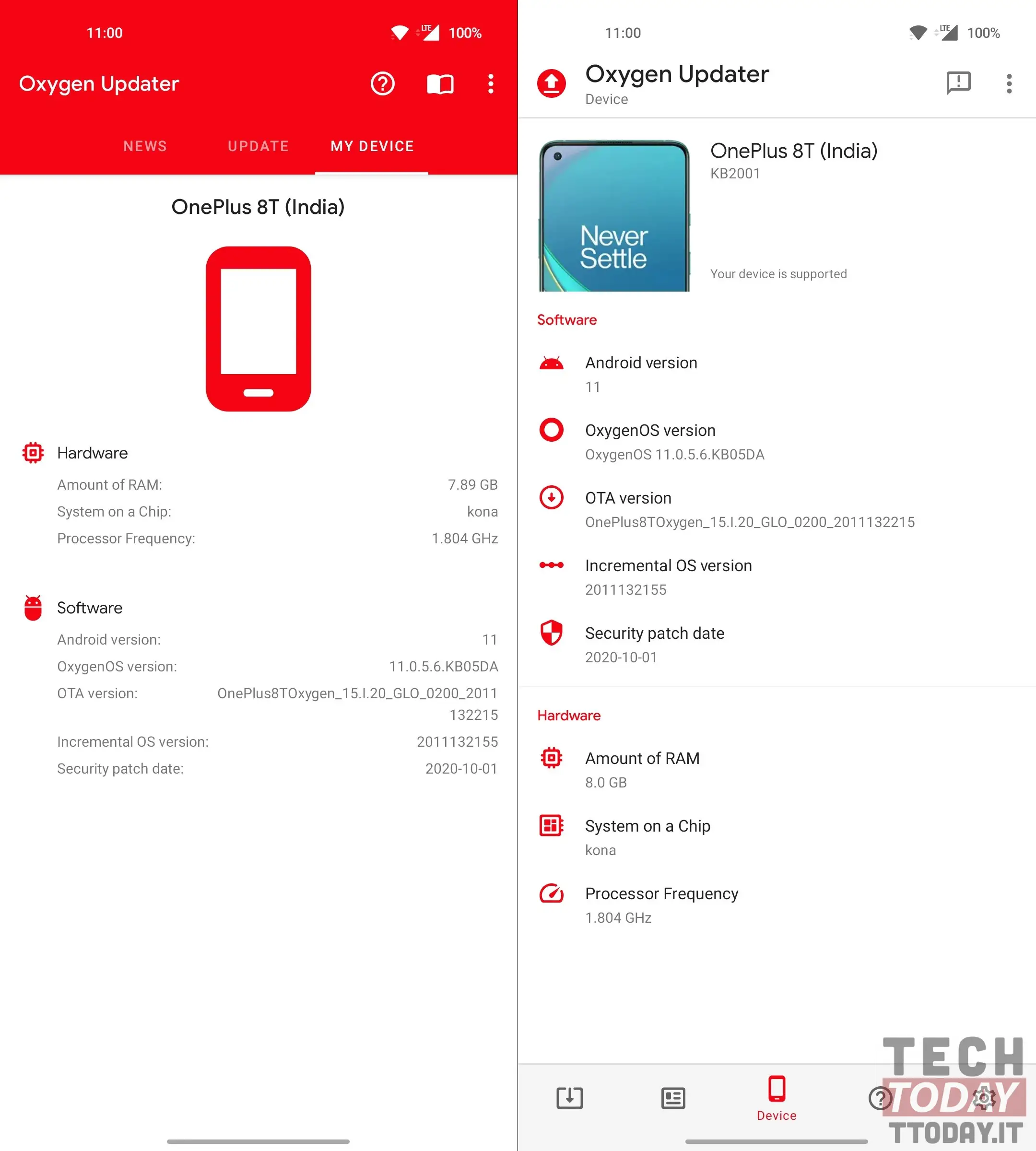 oxygen updater si aggiorna l'app per gli aggiornamenti oxygenos pdi oneplus
