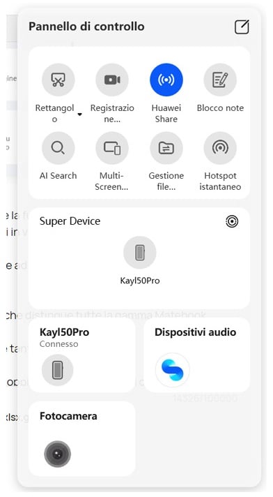 Tauler de control Huawei PC MANAGER
