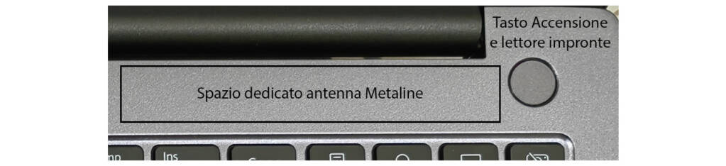 Huawei Matebook D16 antenna e lettore impronte