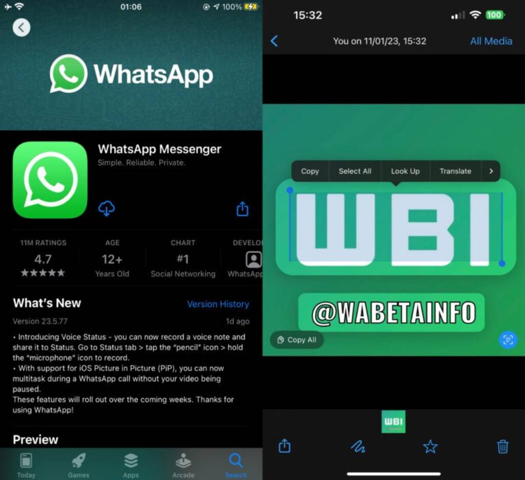 whatsapp estrae testo da immagini