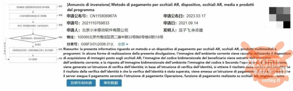 xiaomi occhiali ar per pagamento qr