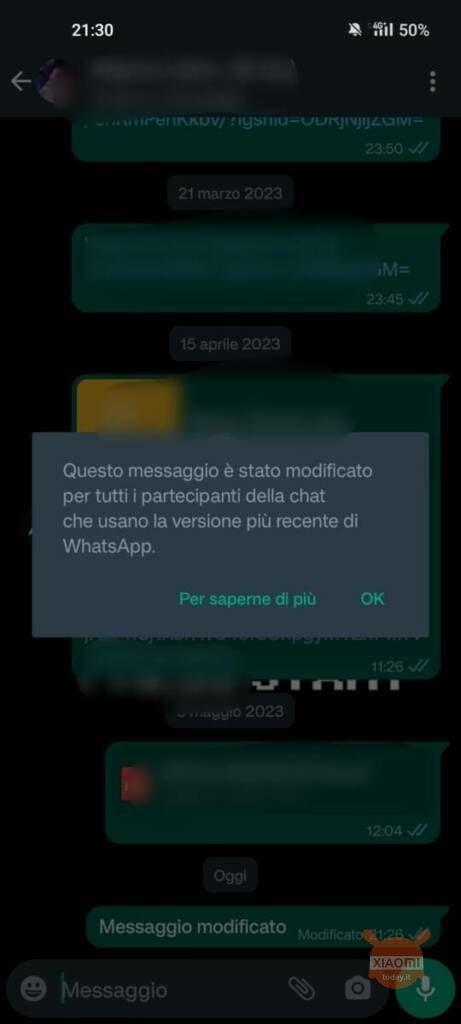 come modificare messaggi whatsapp