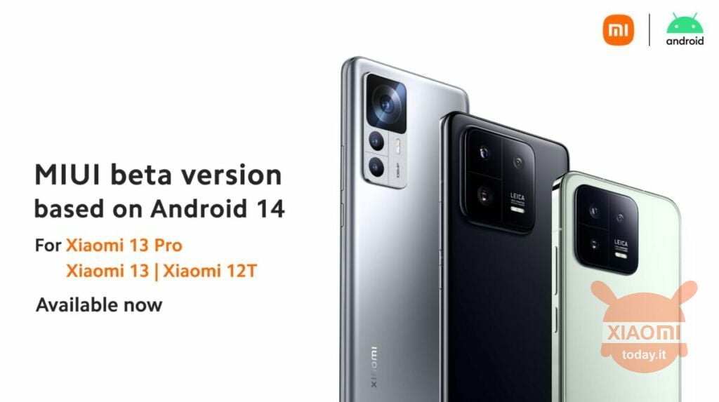 xiaomi 12t, 13, 13 pro android 14