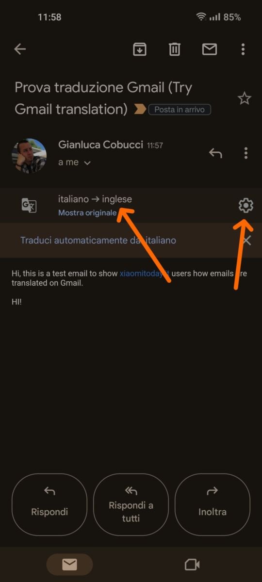 come tradurre mail su gmail