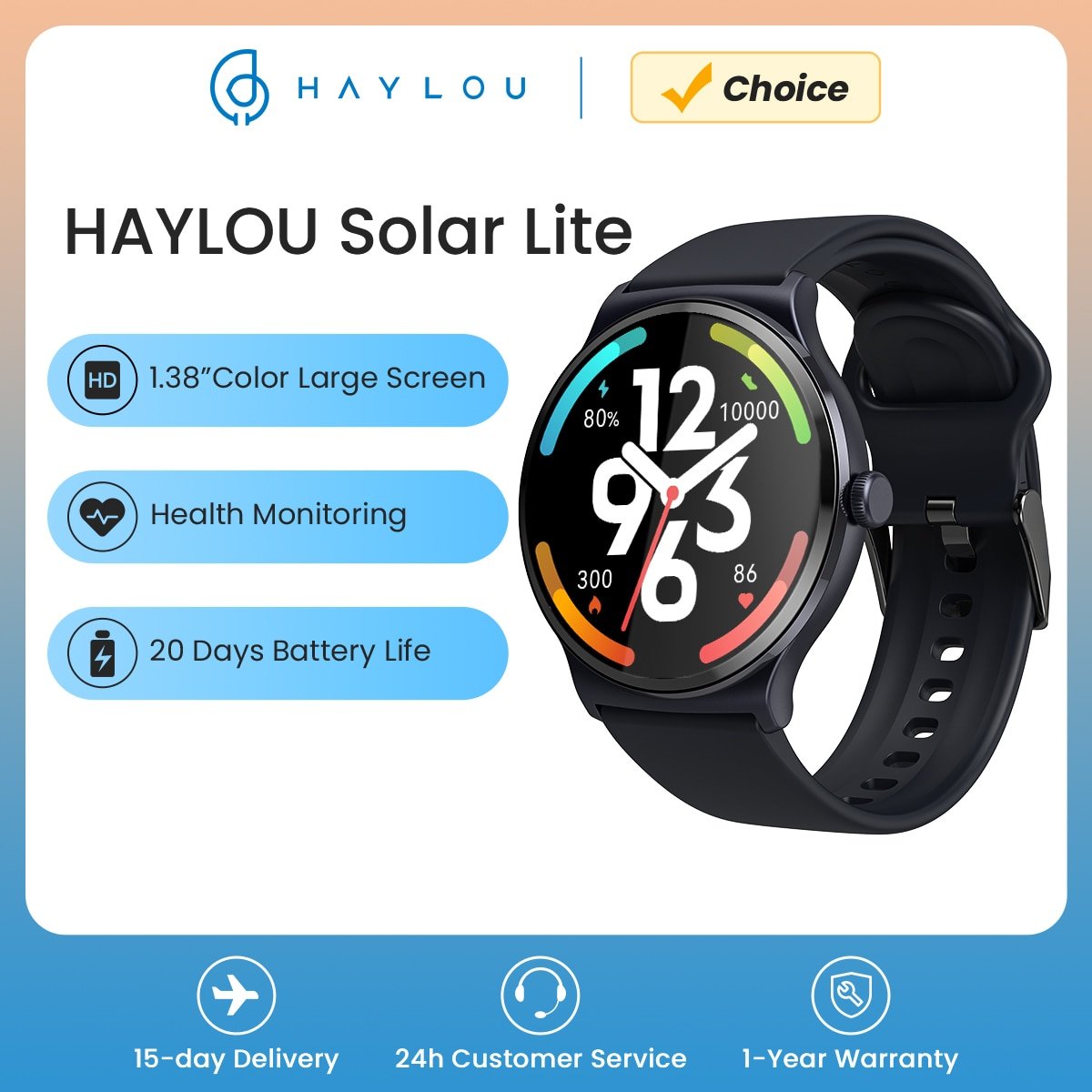 HAYLOU Solar Lite Smart Watch 100 + modalità di allenamento Smartwatch monitoraggio dell'ossigeno nel sangue della frequenza cardiaca test dello Stress del sonno orologio sportivo