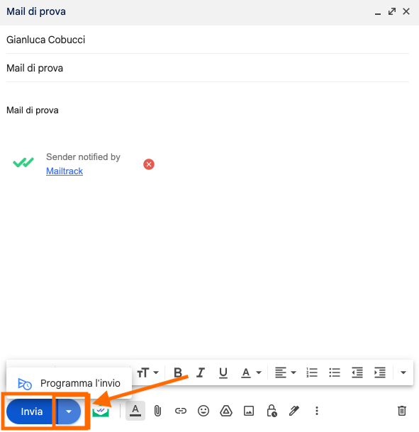 come programmare invio mail su gmail