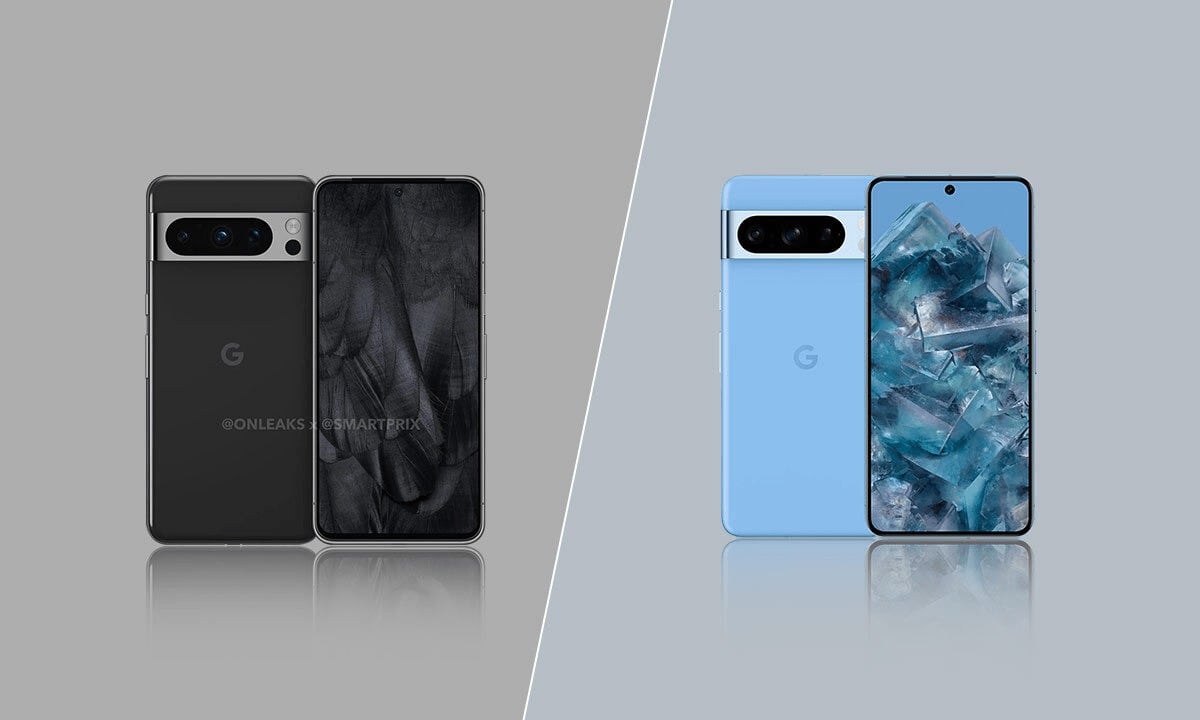 谷歌 Pixel 8a 黑色和浅蓝色
