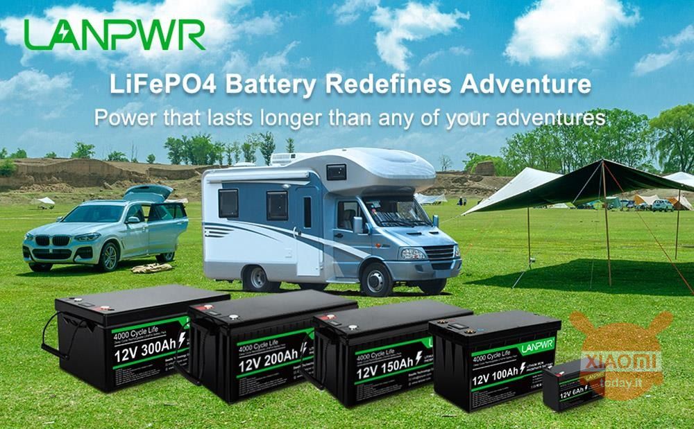 LANPWR Batteria Di Backup 12V 100Ah LiFePO4