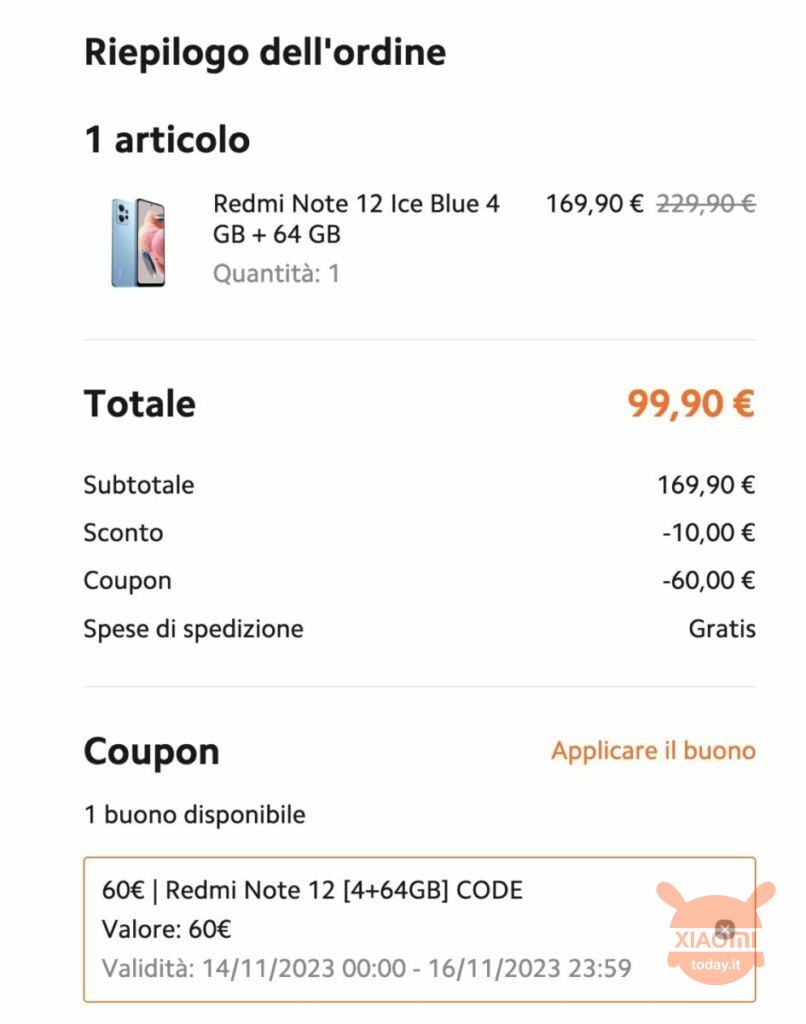 redmi note 12 carrello