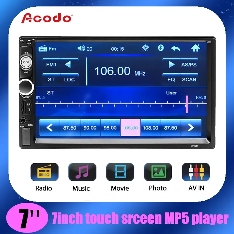 Acodo 2din Autoradio 7 pollici HD Autoradio Multimedia lettore MP5 Autoradio Bluetooth USB TF FM per Autoradio Toyota Honda