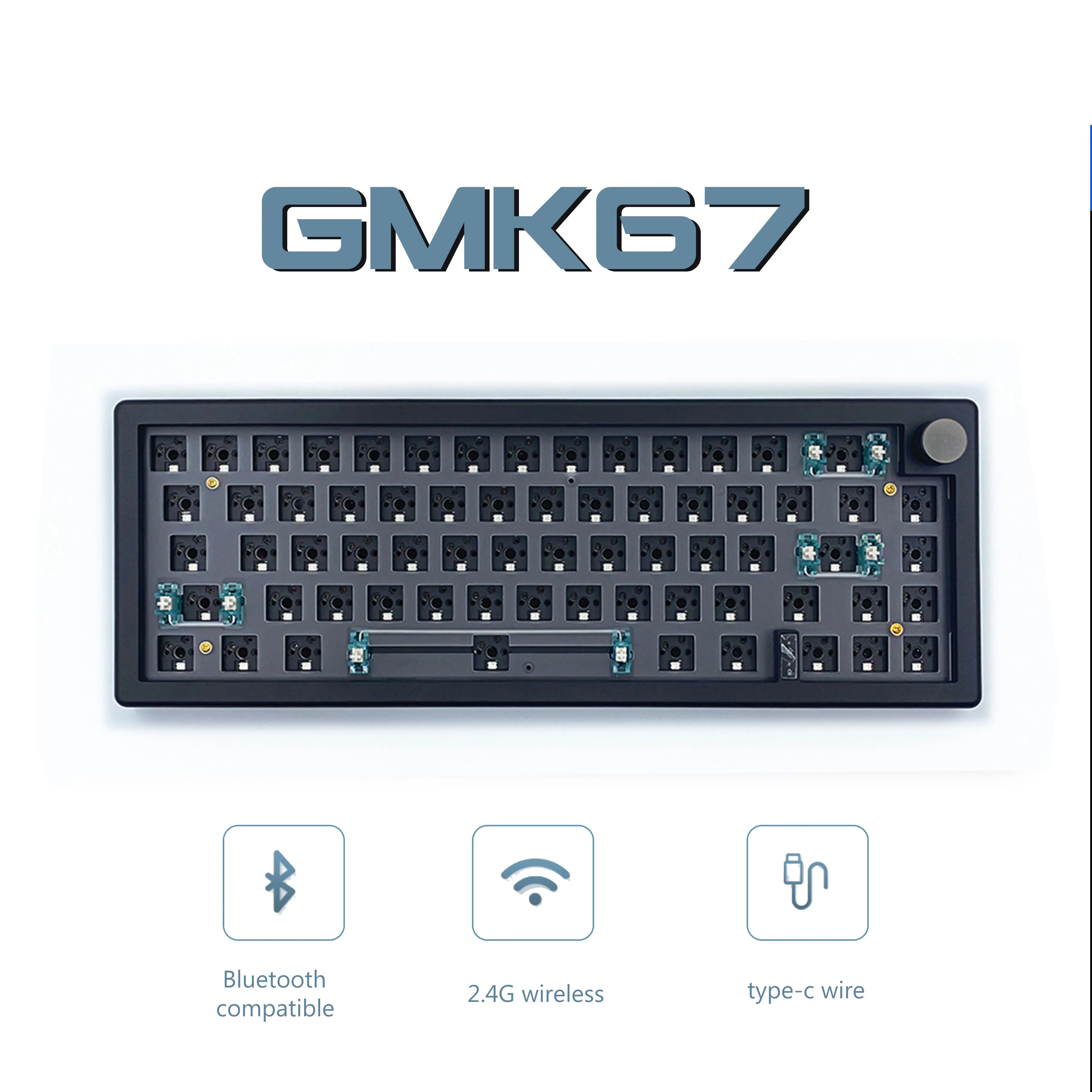 Guarnizione per tastiera meccanica intercambiabile a caldo Bluetooth 2.4G RGB tastiera con struttura a guarnizione retroilluminata tastiera personalizzata in 3 modalità