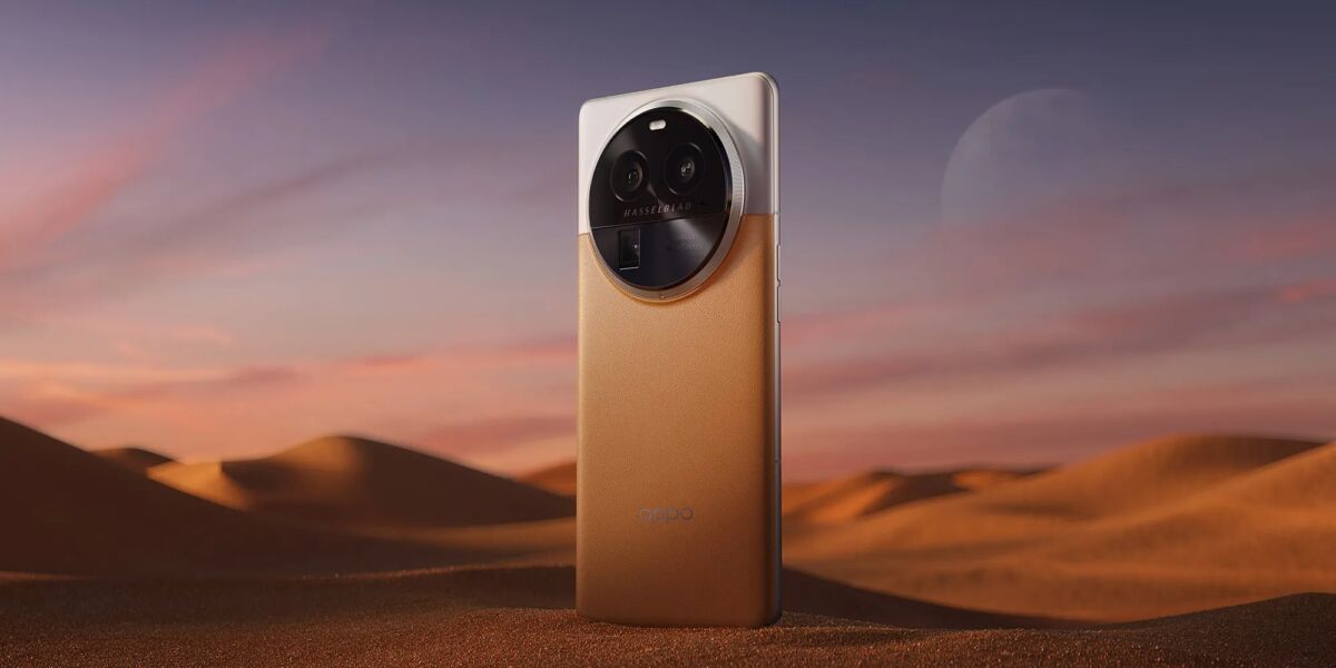 Oppo Find X6 Pro no fundo das dunas do deserto