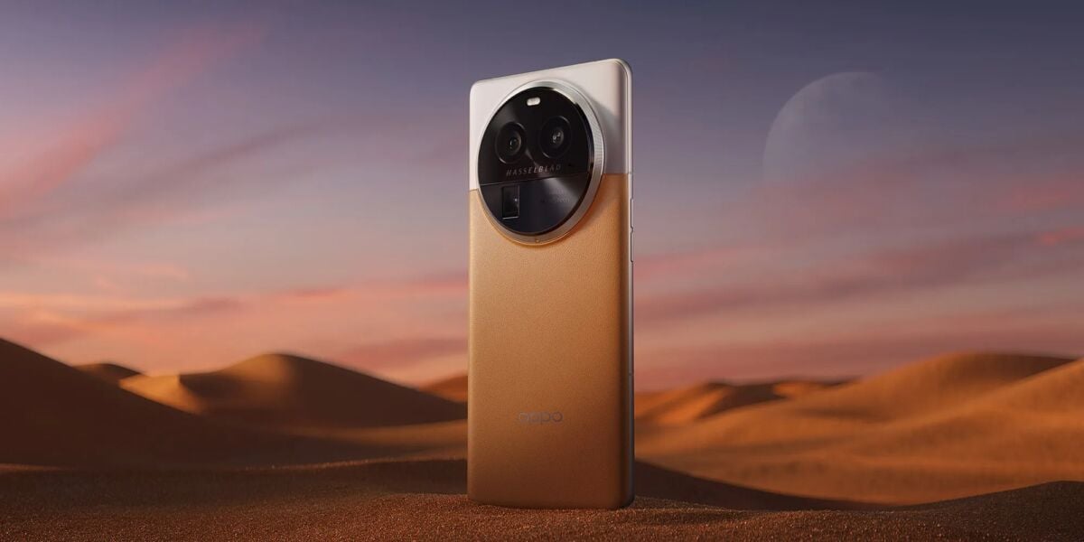 oppo find x6 pro sobre fondo de dunas del desierto