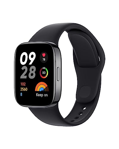 Xiaomi Redmi Watch 3, Display AMOLED HD 1.75", Telefonate Bluetooth, Monitoraggio della SpO2 e Frequenza Cardiaca, Resistenza all'Acqua 5ATM, Autonomia di 12 giorni, 121 Modalità Fitness, Nero