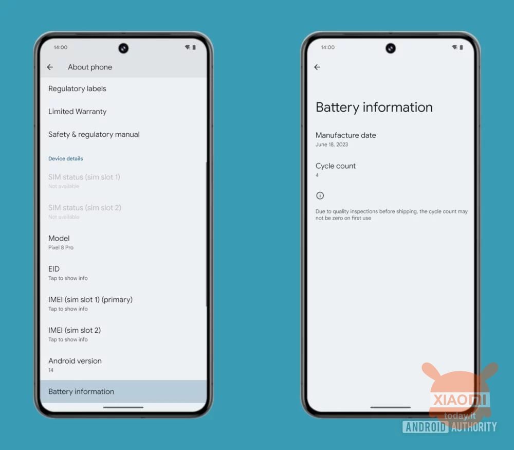 pagina impostazioni android dove si leggono le informazioni generali della batteria