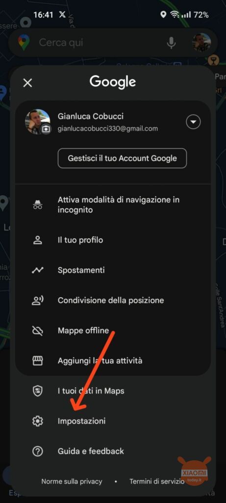 impostazioni generali di google maps su android