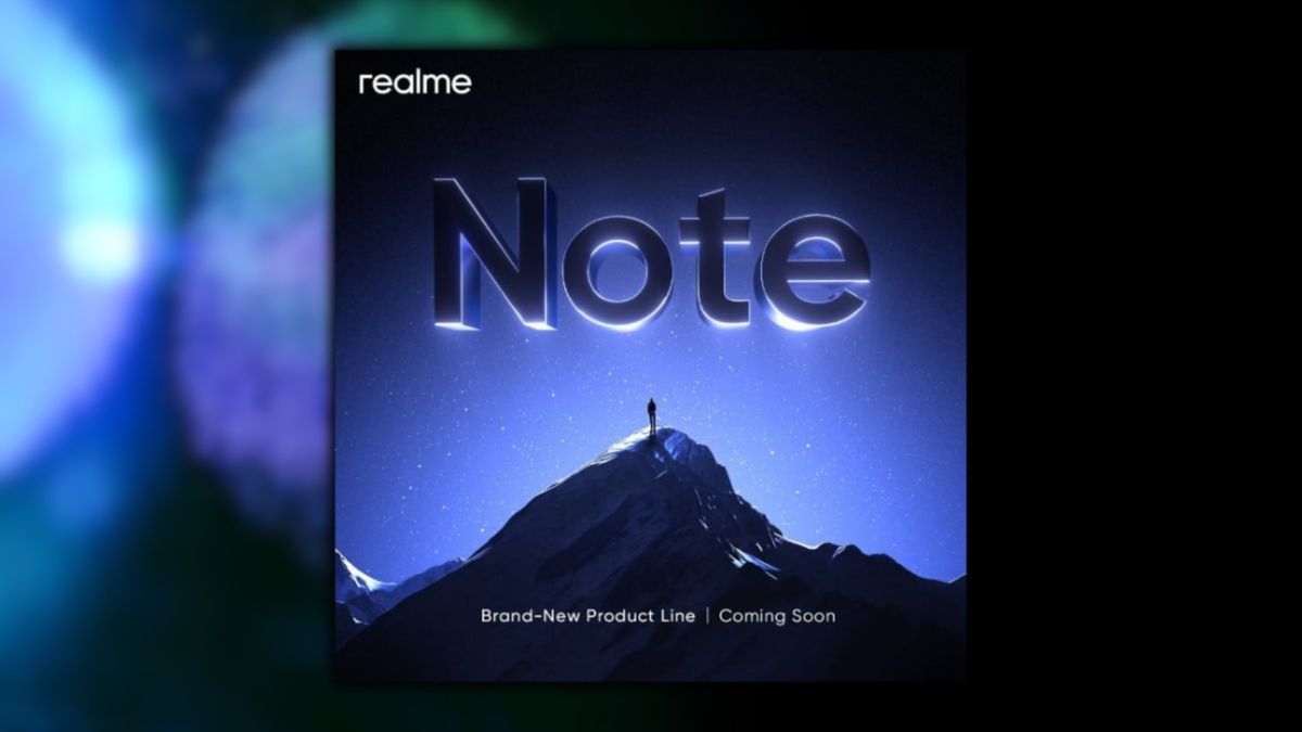新しいRealme noteシリーズの告知ポスター
