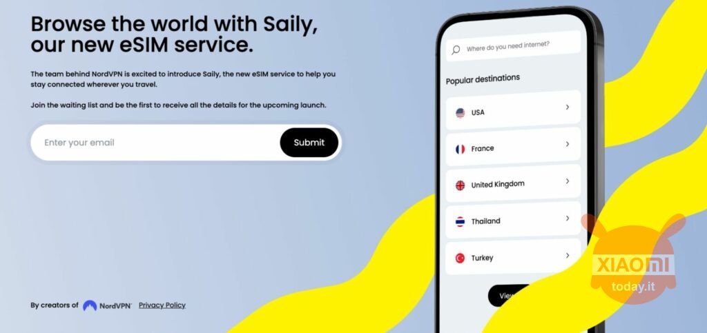 معاينة العرض التقديمي لـ Saily، esim لـ nordvpn