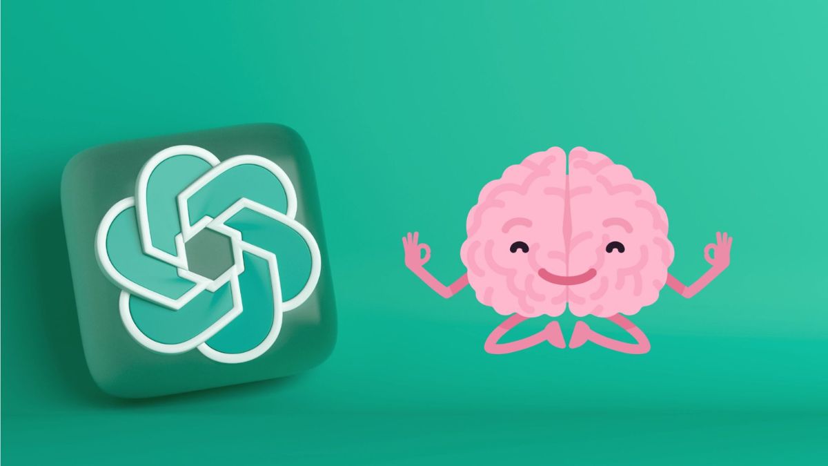 Λογότυπο openai με εγκέφαλο κινουμένων σχεδίων που δείχνει μνήμη chatgpt