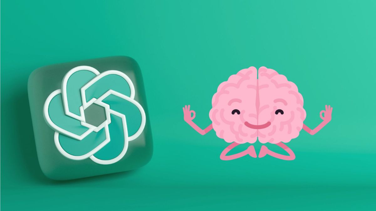 openai-logo met een cartoonbrein dat chatgpt-geheugen toont