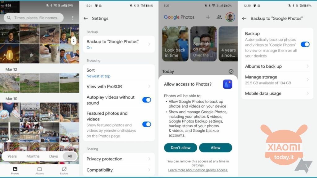 Sincronizzazione Google Photos su OnePlus e Oppo