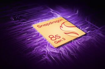 il processore snapdragon 8s gen 3 su sfondo nero