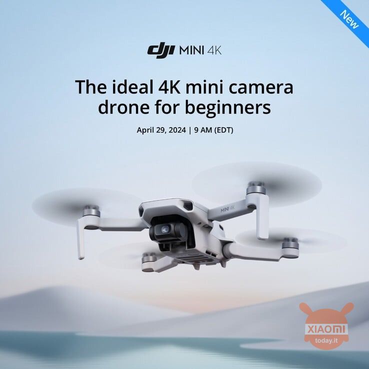 DJI Mini 4K nella locandina pubblicitaria ufficiale