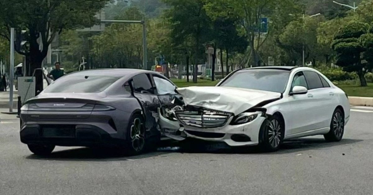 Unfall zwischen Xiaomi Su7 und Mercedes