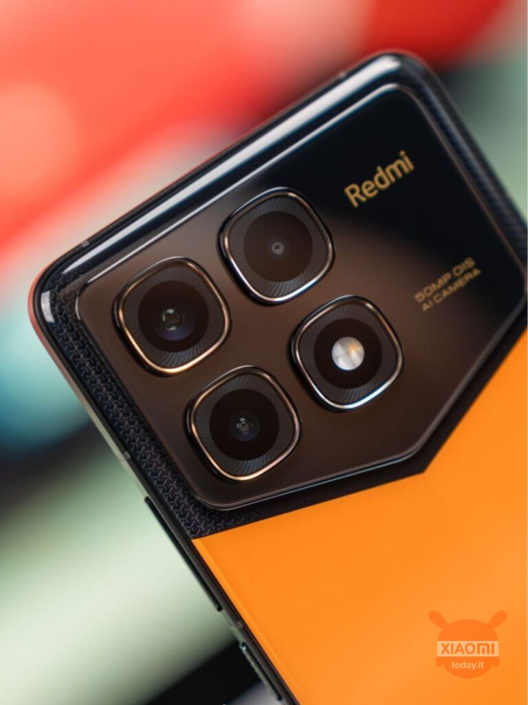 detail photo camera rear Redmi K70 Ultra Lamborghini Edition nero e orange 