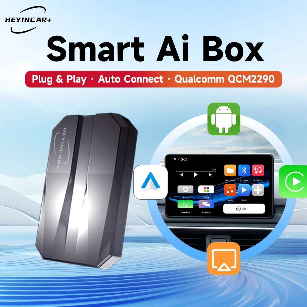 2025 HEYINCAR Smart AI Box Android Auto Wireless CarPlay Per Kia MG Hyundai Volvo VW Benz Peugeot Seat Toyota Mazda Skoda Opel