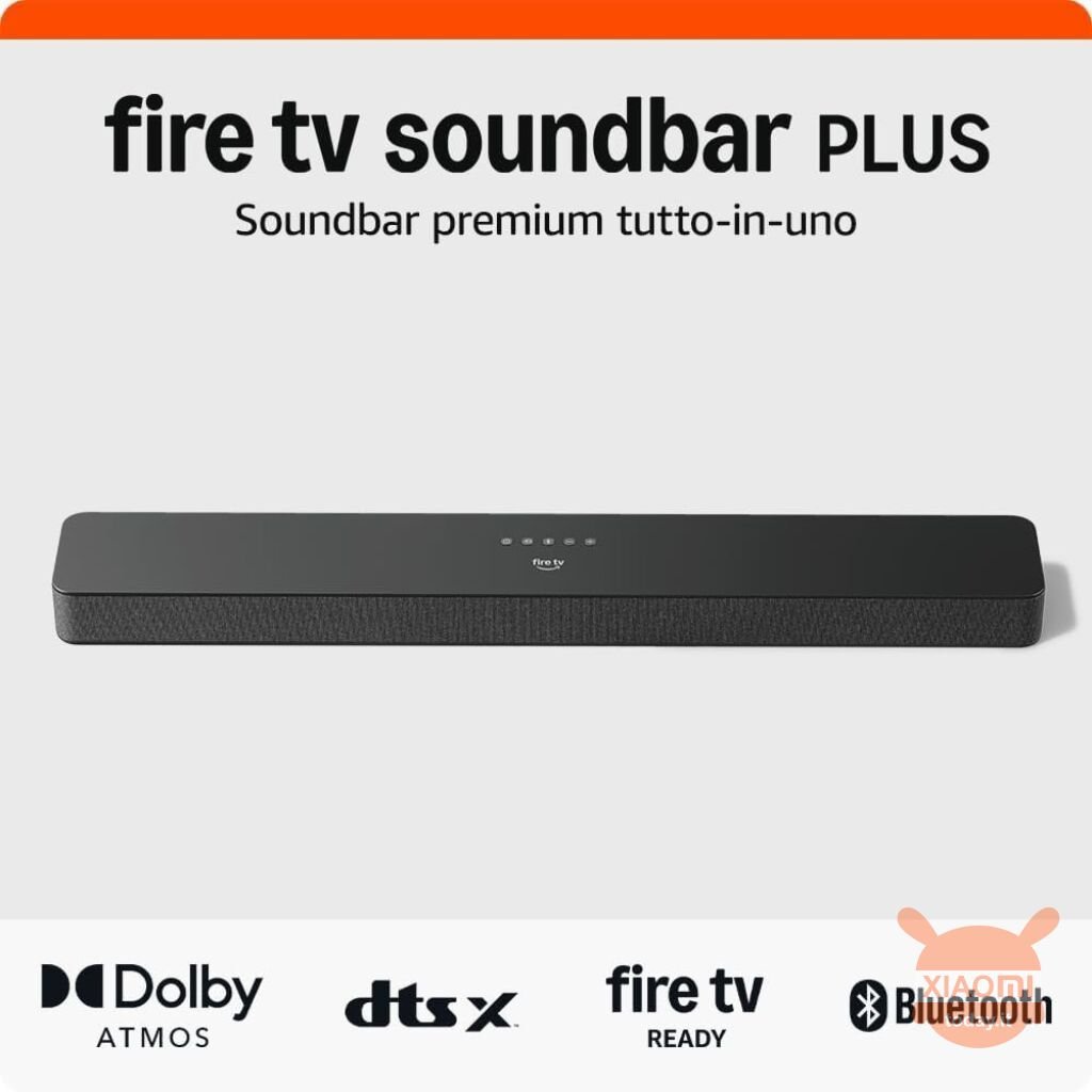 Fire TV Soundbar Plus di Amazon, 3.1 canali, design tutto-in-uno, Dolby Atmos, DTS:X, dialoghi nitidi