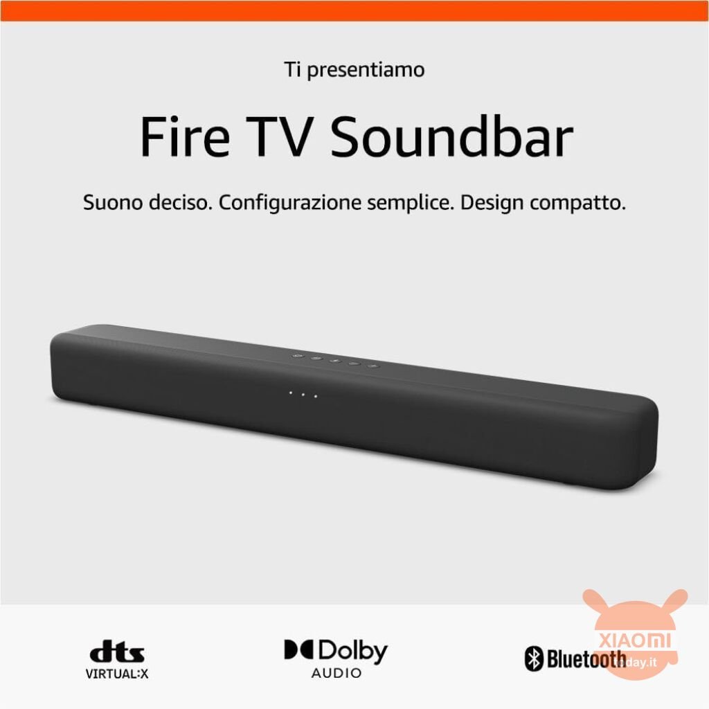 Fire TV Soundbar di Amazon, altoparlante 2.0 con DTS Virtual:X, Dolby Audio e Bluetooth
